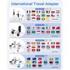 Adaptateur de Voyage,Prise Universelle Internationale avec 3 USB-A et 1 USB-C PD,Adaptateur Mondial Voyage France vers USA,Blanc