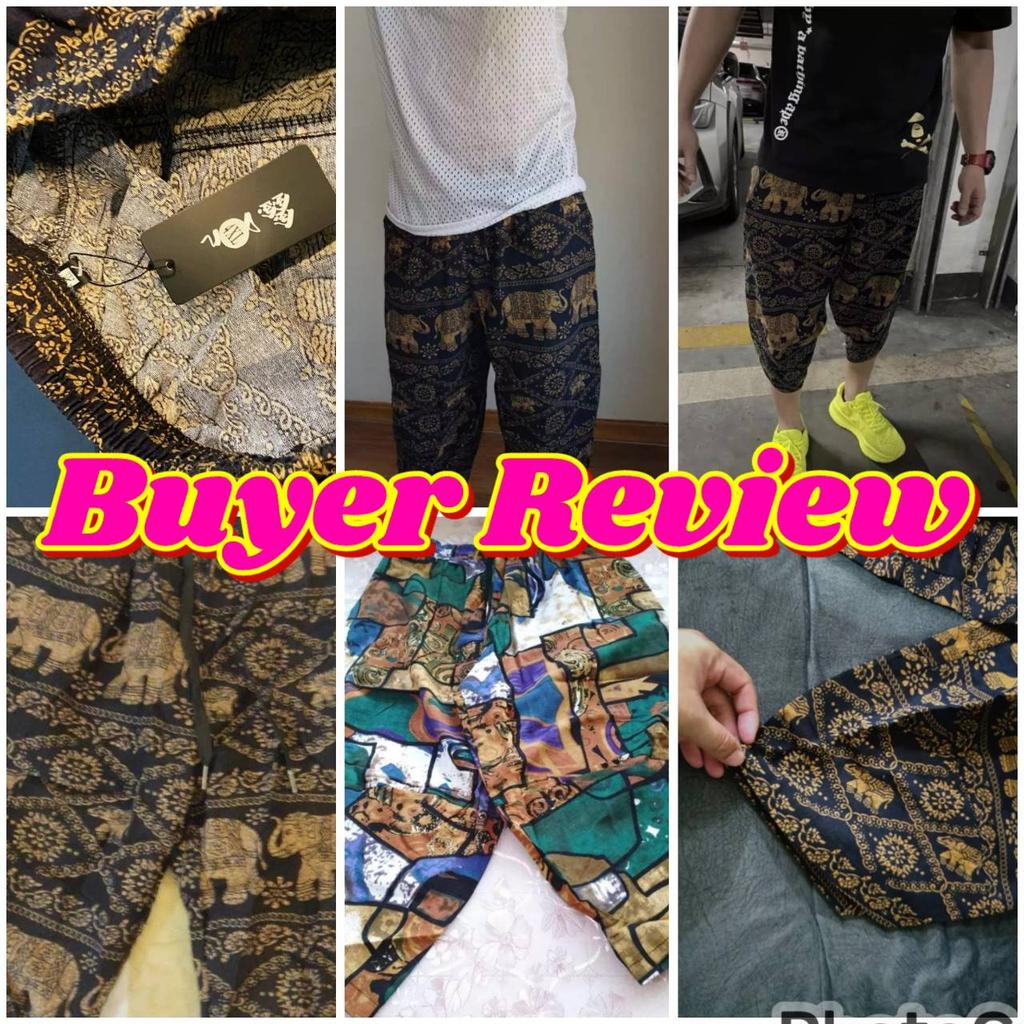 Spodnie Słonie Capri Rybaczki Regulowany Elastyczny Pasek Pasek Kobiety Mężczyźni Unisex Nadruk Tajlandia Casual Streetwear Plaża Lato Bohema Retro Vintage