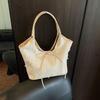 Summer fashion women's textured bucket bag women's 2025 new contrasting color splicing simple messenger bag