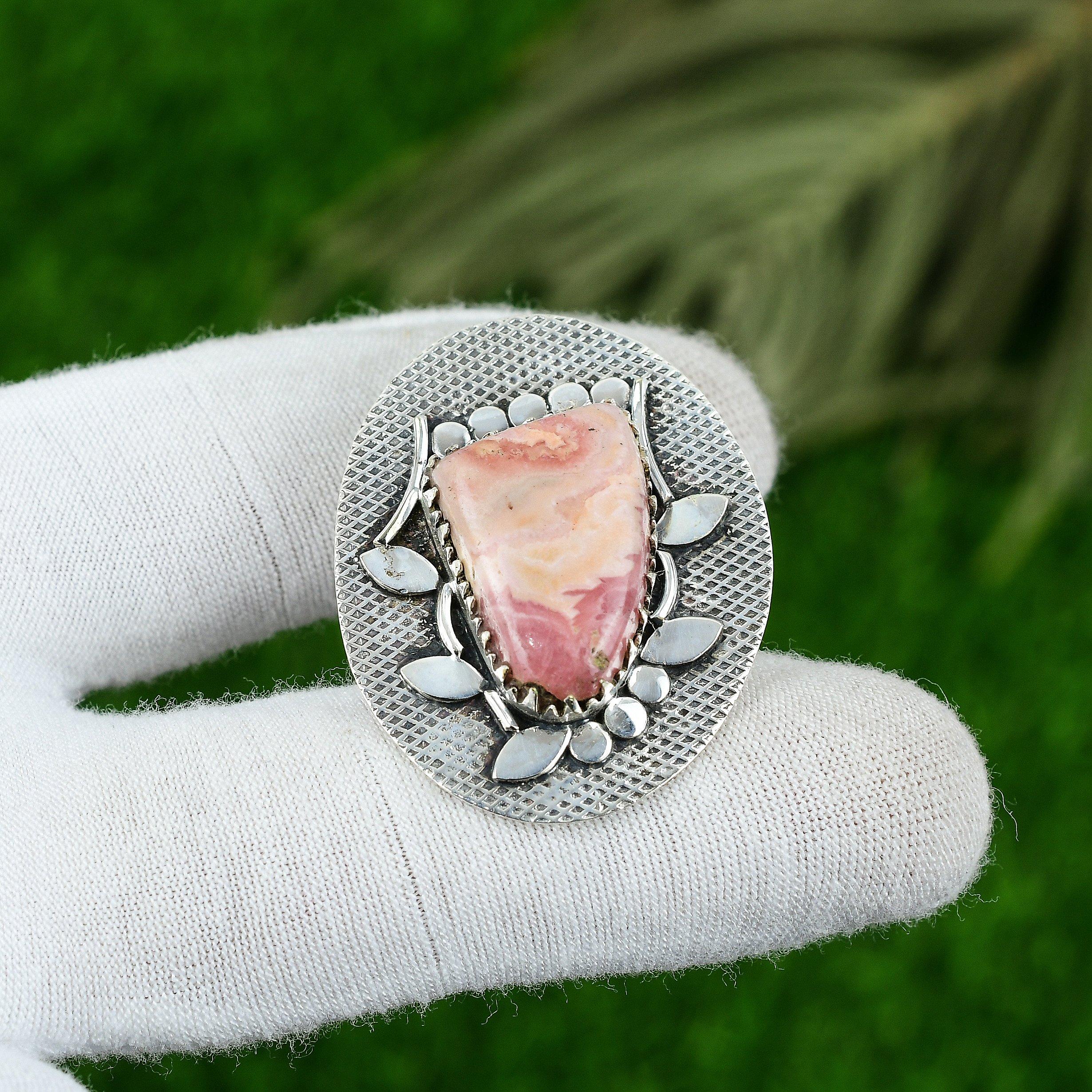 

Gift For Her 925 Sterling Silver Natural Rhodochrosite Gemstone Jewelry Pendant