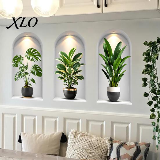 2D Archway Decals 3Pcs Arched Flower Wall Stickers, Boho Style Floral Plant Decals, Self Adhesive PVC Peel And Stick Wallpaper for Waterproof Stickers