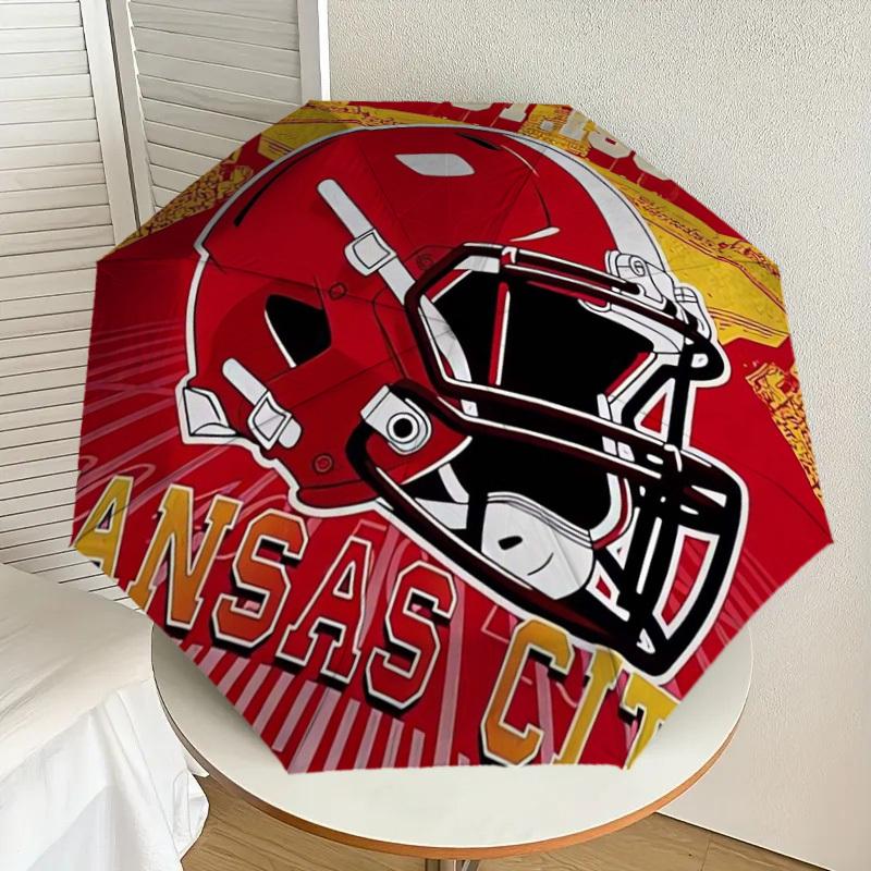 

1pc Kansas City Chiefs Helmet Umbrella with Plastic Handle,Suitable for All Seasons Home Travel Outdoor UmbrellaDD455