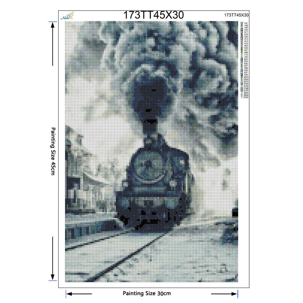 Pictură cu diamant 5D DIY "Tren peisagistic" Broderie cu punct de cruce Cadou pentru decorarea casei