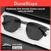 Metal Half Frame Sunglasses Retro Square Stylish Sun Protective For Outdoor Travel