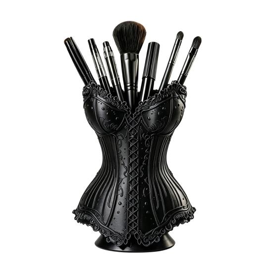 Dressing Table Storage Gothic Corset Pen Holder, 3D Printed Vintage Dark Makeup Brush Creative Office Supplies Decorative Desk Organizer for