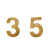 2pcs Golden Plastic Self Adhesive Door Number Sign Plaque Sticky Numeric 5