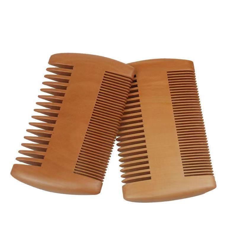 Double-Sided Wooden Beard Comb for Men's Grooming