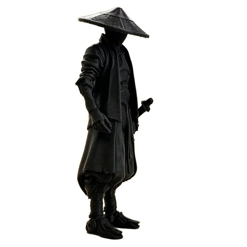 Black Samurai Figurine Exquisite 3D Printed Sculpture Unique Gift for Men Home Office Desktop Decor