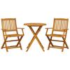 3 Piece Foldable Bistro Set Solid Acacia Wood