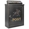 Wandmontierter Briefkasten Bronze 29 x 13 x 41 cm Gusseisen