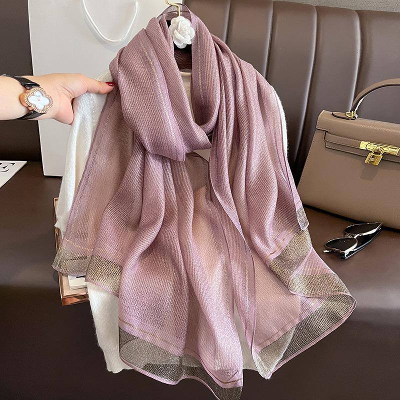 New Fashion Lurex Glitter Shimmer Wool Wraps Long Silk Shawl Scarf Spain Luxury Head Beach Stoles Foulard Hijab Echarpe Bufandas