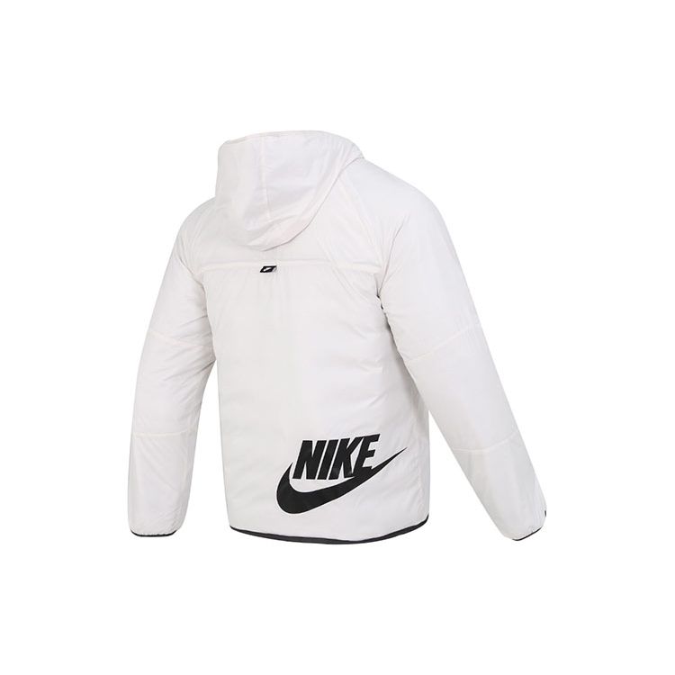 Nike Jednobarevná sportovní ležérní outdoorová prošívaná lehká bavlněná péřová bunda s kapucí pro muže bundy Černá DH2784-030