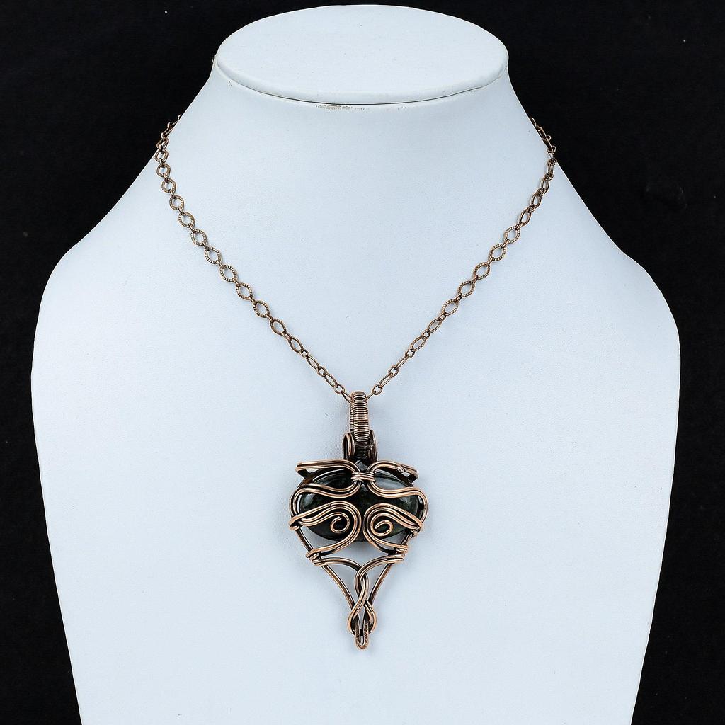 Eudialyte Gemstone Pendant Copper Wire Wrapped Pendant Ethnic Jewelry Handmade Pendant Copper Wire Wrap Jewelry Stylish Pendant Gift For Her