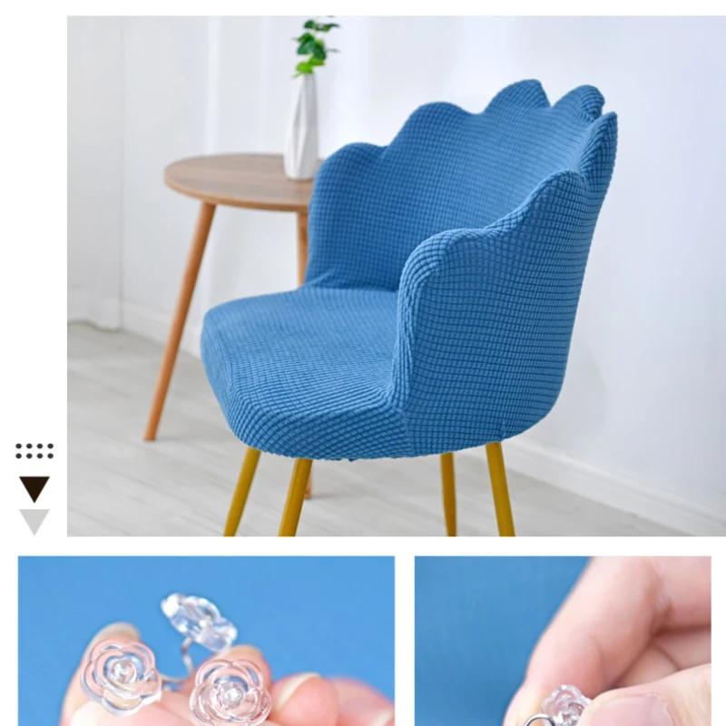 Schminkstuhl Sofa Blütenblatt Stuhlbezug Elastisch Polarfleece Hoher Sessel Hockerbezüge für Mädchen Schlafzimmer Heim Lesezimmer Dekoration