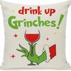 New Funny Designs and Popular Christmas Green Haired Weird Grinch Linen Pillowcase Living Room Bedroom Backrest Cover