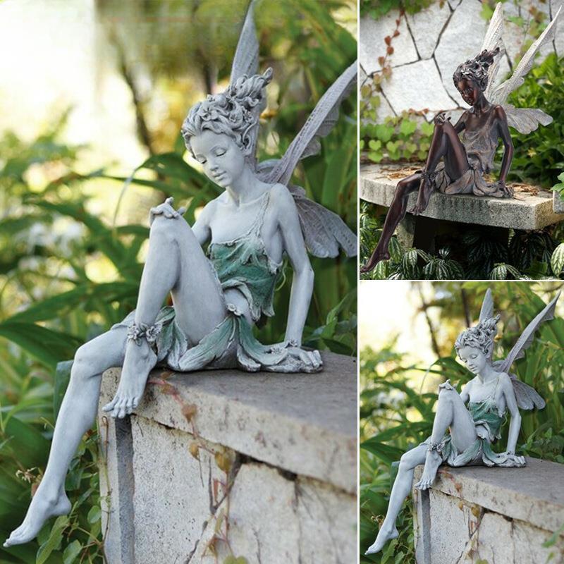 Flower Fairy Ornaments Home Garden Fairy Ornaments Design and DecorationWinged Angel Flower Fairy Courtyard Art