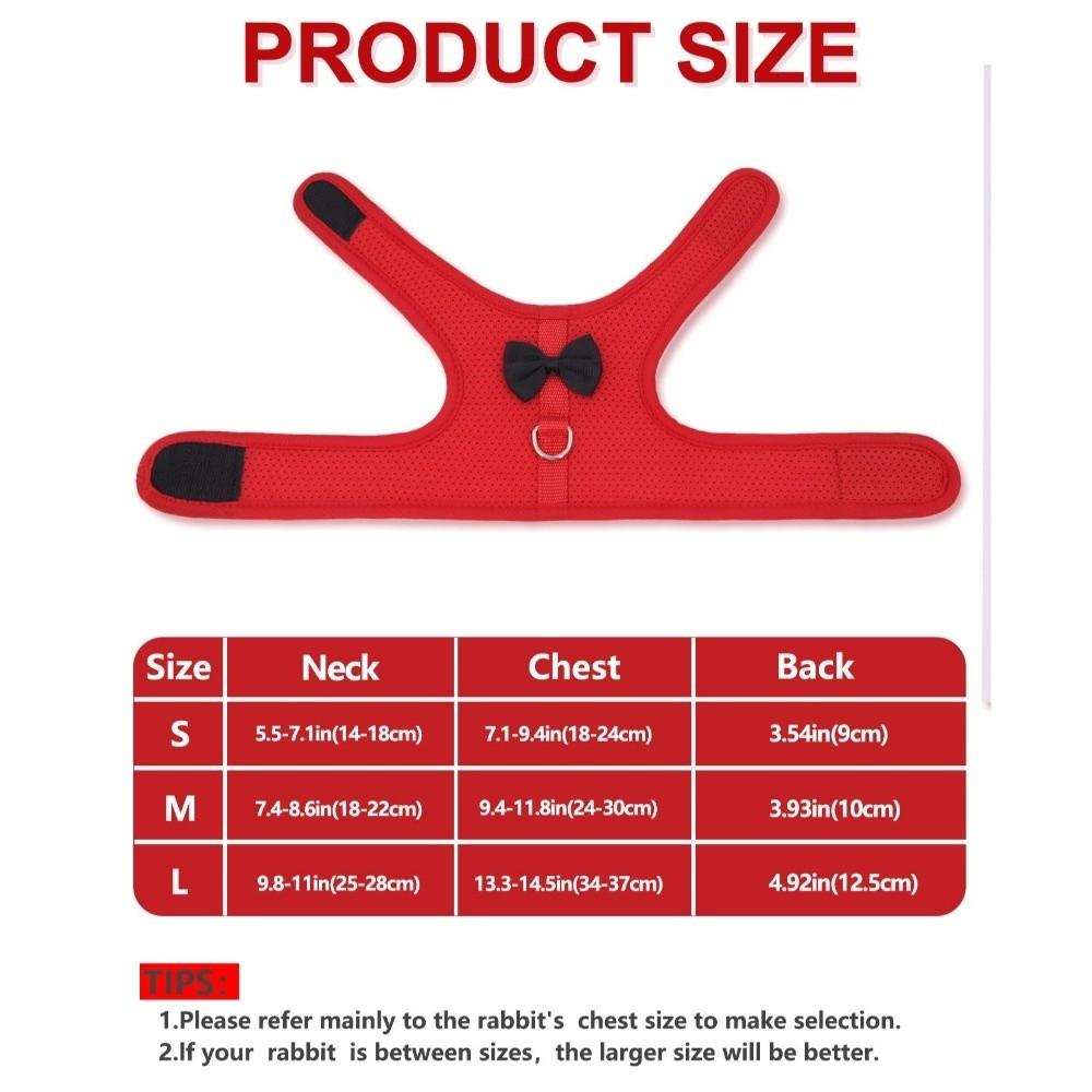 Polyester Rabbit Harness Vest Breathable Pet Walking Leash New Bunny Harness Leash  Small Pets Use