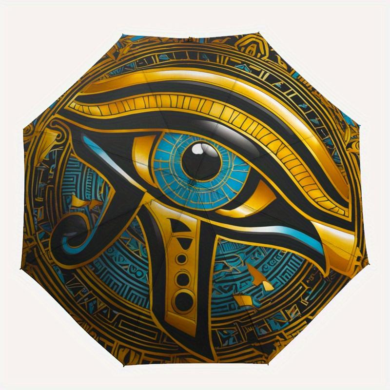 Golden Egyptian Eye of Horus Symbol Sticker Decal Laptop Car Window Bumper Vinyl Decoration Gold Blue Black Waterproof 5 x 5 Umbrella, Hal