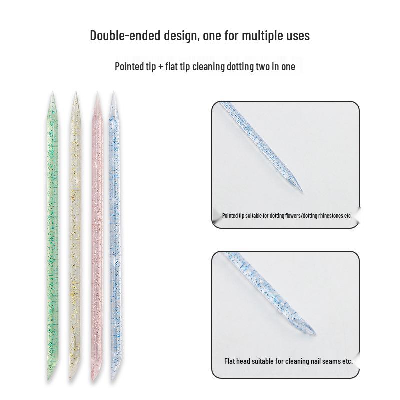 Crystal Rhinestone Cuticle Pusher & Nail Cleaner - Multifunctional Double-Headed Nail Tool.