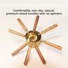 8-Piece Rose Gold Stainless Steel Measuring Cups & Spoons with Engraved Wooden Handles for Baking