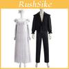 Bridgerton Style Halloween Cosplay Dress With Black Suit For Costume Events And Anime Fans
