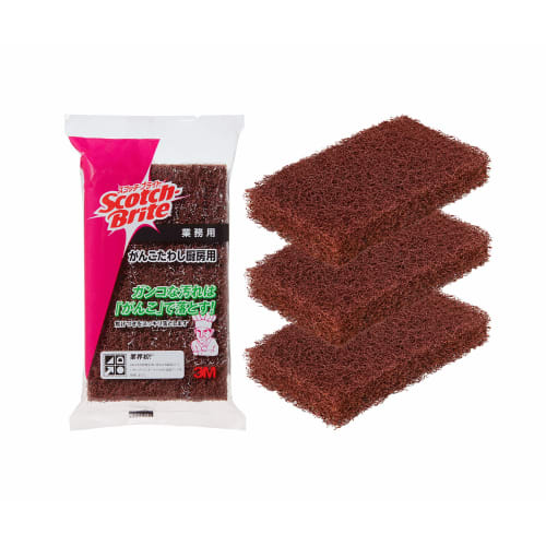 

[.co.jp limited] 3M Scrubber Ganko Sponge для коммерческого использования, средство для удаления пригоревших пятен, 3 шт., Scotch Brite GANKO CHUBO 3P