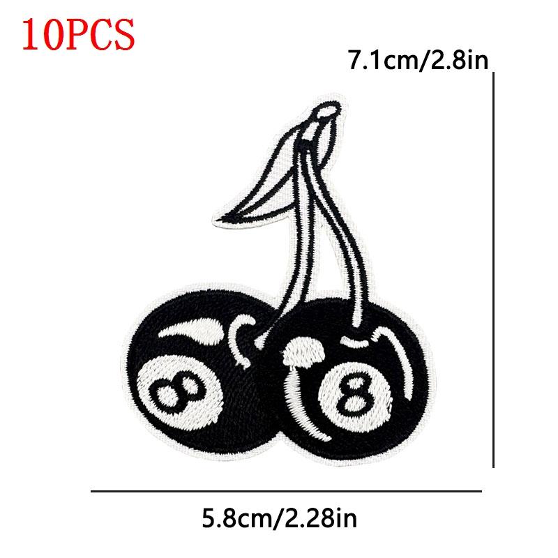 10PCS/Lot Wholesale Black Red Patches Heart Start Iron On Patches For Clithing Love Lip Embroidery Patches On Jeans Accessories