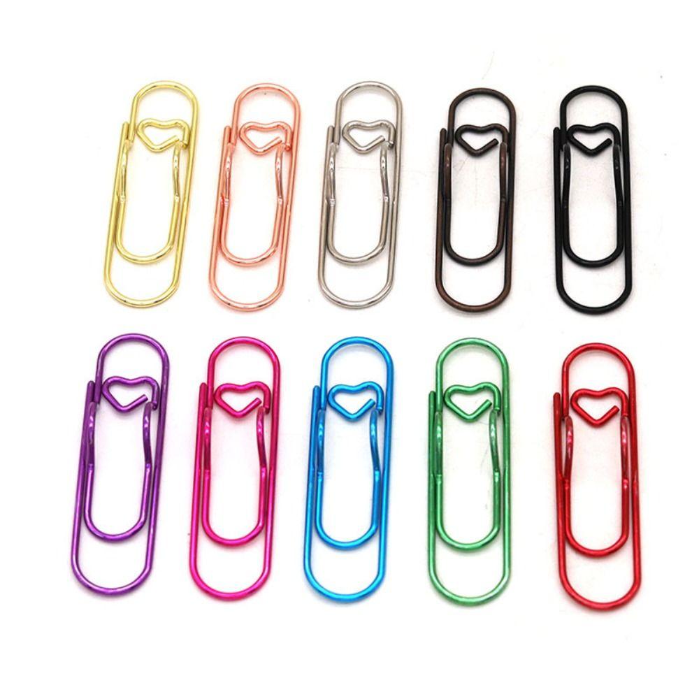 10pcs Paper Fix Clips Paper Clips Colorful Bookmarks Office Multi-functional Pen Holder  Metal