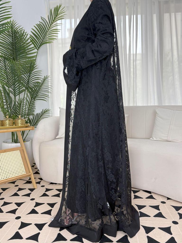 Damen Islamisches Spitzen Zweiteiliges Traditionelles Kleid