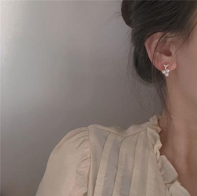 French Light Luxury Small Pearl Grape Style Simple Earrings