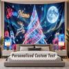 Natal (162) Tema Tapeçaria Personalizada Nome Personalizado Texto Pendurado na Parede Tapeçaria Decoração de Fundo para Casa