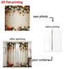 Set Of 2 Christmas Ball Star Curtains Golden Red Pine Leaf Print Semi Living Room Kitchen Bedroom Decor Curtain With Rod Pocket Sheer Polyester