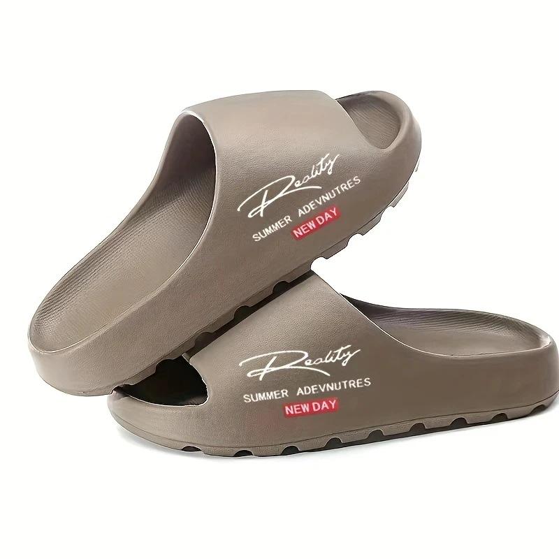 

2025 Summer Coconut Style EVA Flip Flops Thick Sole Ultra-Quiet Non-Slip Wear-Resistant Outdoor Bathroom Unisex Couples Sandals 46-47 коричневый