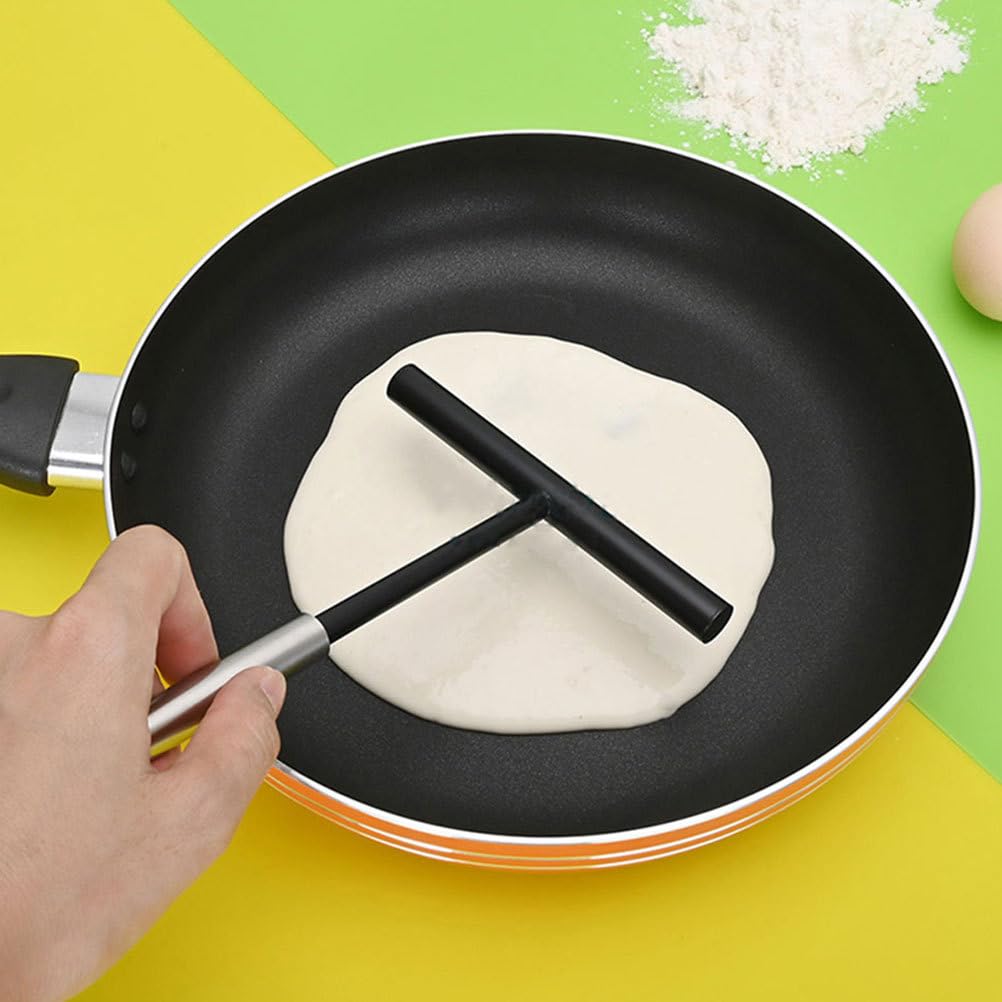 Luxshiny Crepe Spreader and Spatula Kit, T-shaped Stainless Steel Crepe Spreader Tool, Crepe Pan Maker, Pancake Spatula Set