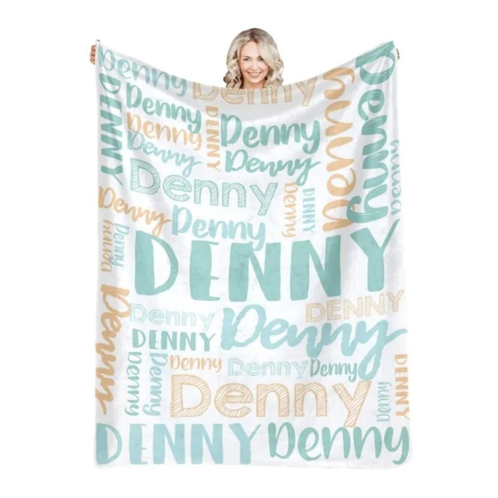 30 Colors Personalized Name Flannel Blanket For Girls Boys Letter Monochrome Customized Baby Adult Name Blanket Birthday Gift