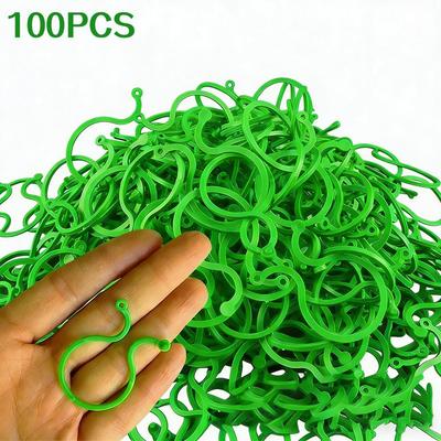 100pcs Horticultural Planting Clips Tie Reusable Plant Bundled Buckle Ring Garden Tomato Hook Plants Fixed Tools Garden Decor