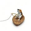 1Pcs High Quality Resin Durable Fish Tank Decor Marine Theme Creative Cat Fishing Boat Aquarium Ornament