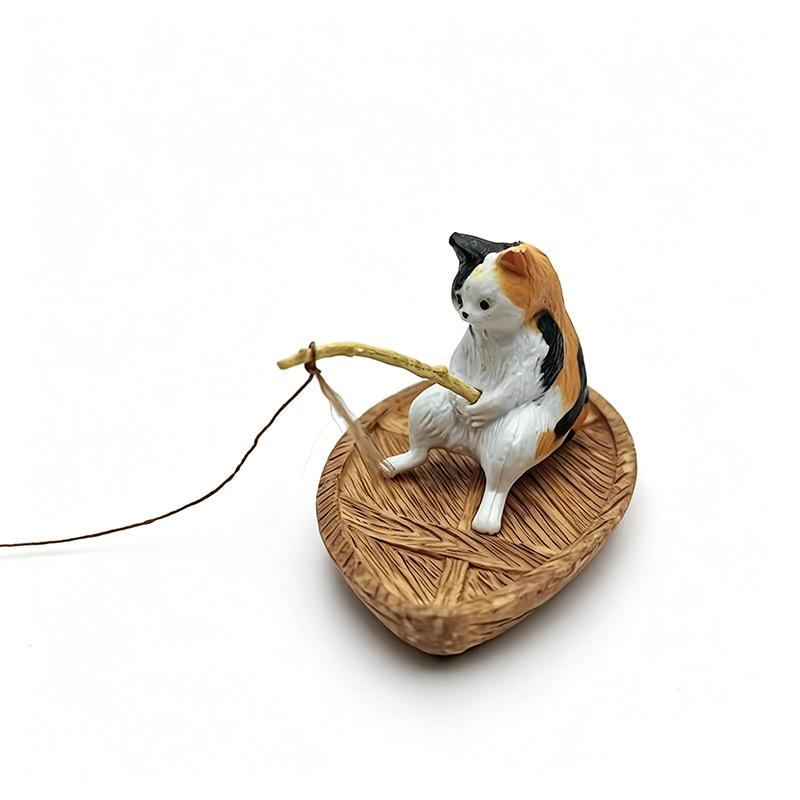 1Pcs High Quality Resin Durable Fish Tank Decor Marine Theme Creative Cat Fishing Boat Aquarium Ornament