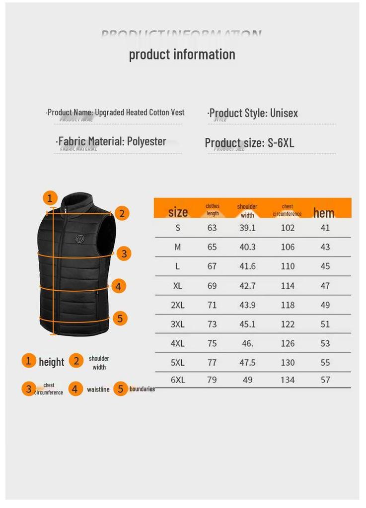 Unisex Smart Electric Heated Vest for Full-Body Warmth