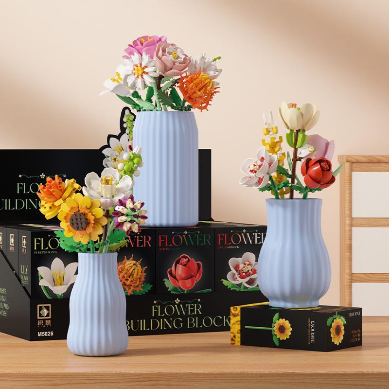 Flower Bouquet Building Blocks 24 Days Flowers Christmas Countdown Calendars Christmas Advent Calendar for Holiday DIY Gifts