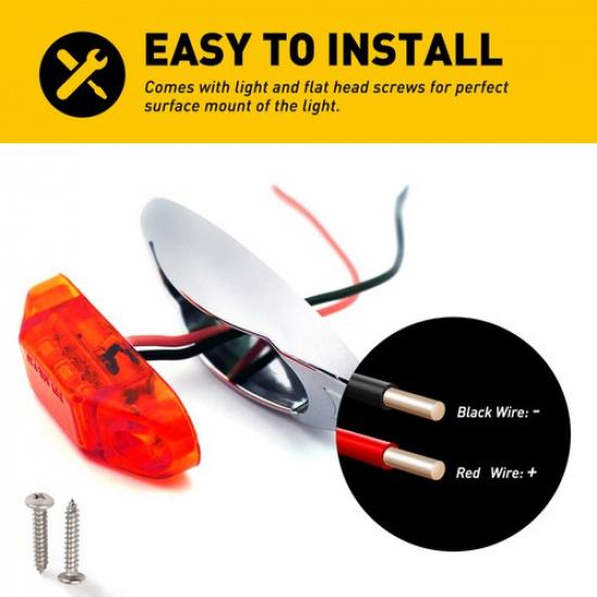 20x LED Side Marker Lights RV Truck Trailer Light Clearance Lamp 12V Waterproof