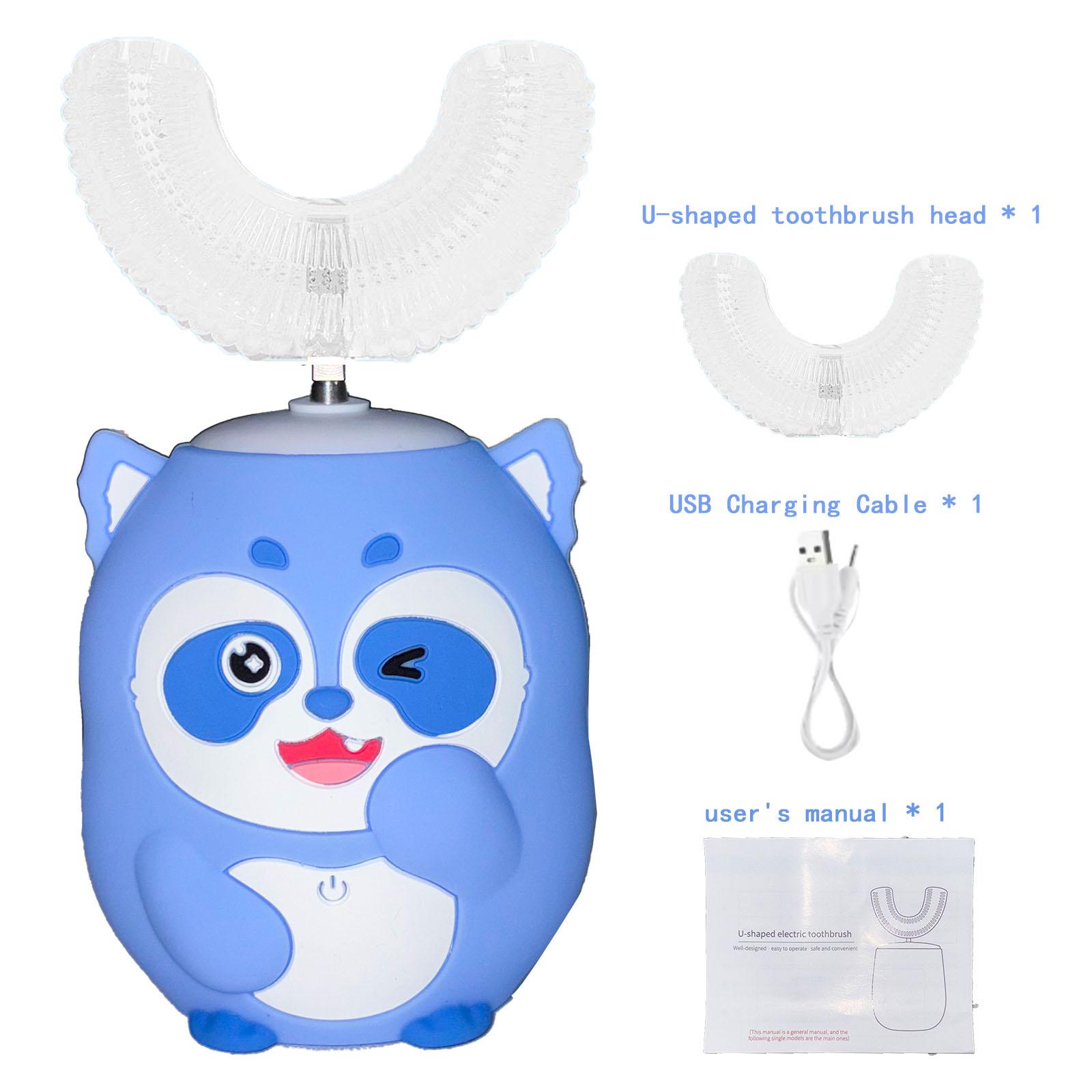 

Kids Toothbrush Electric U Shaped Ultrasonic Automatic Toothbrush 5 Cleaning Modes Cartoon Modeling Design for Kids Adult
