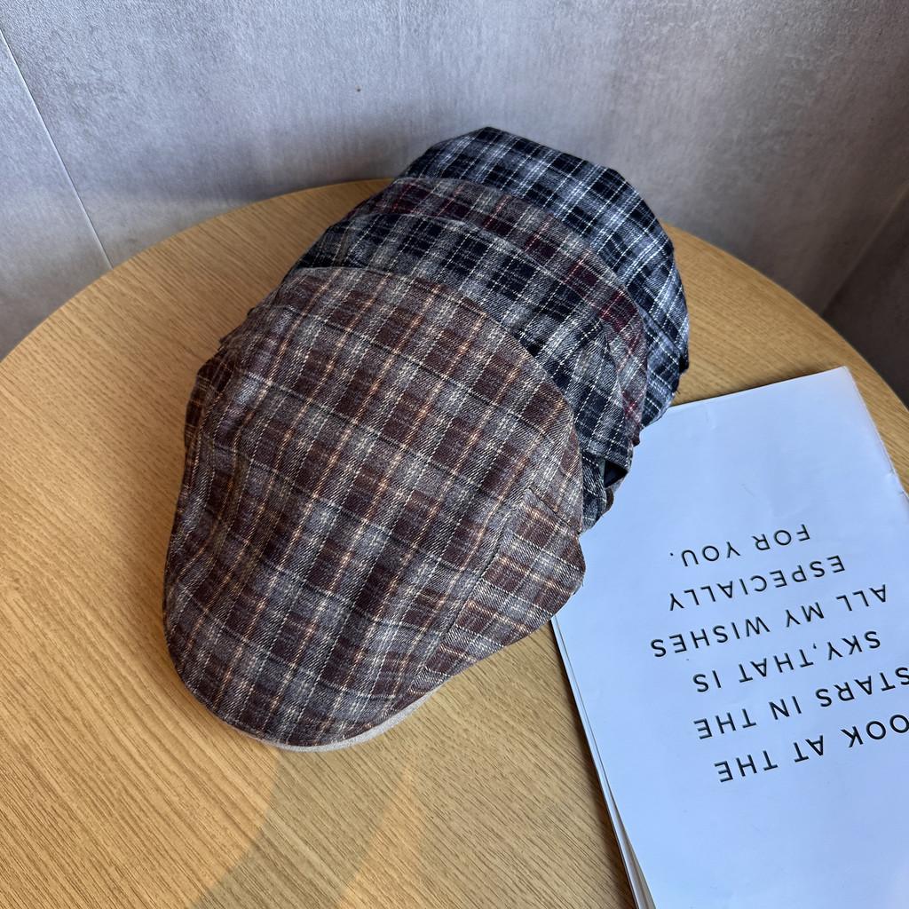 Checkered Fashionable Retro Pattern Women Casual Beret For Autumn And Winter
