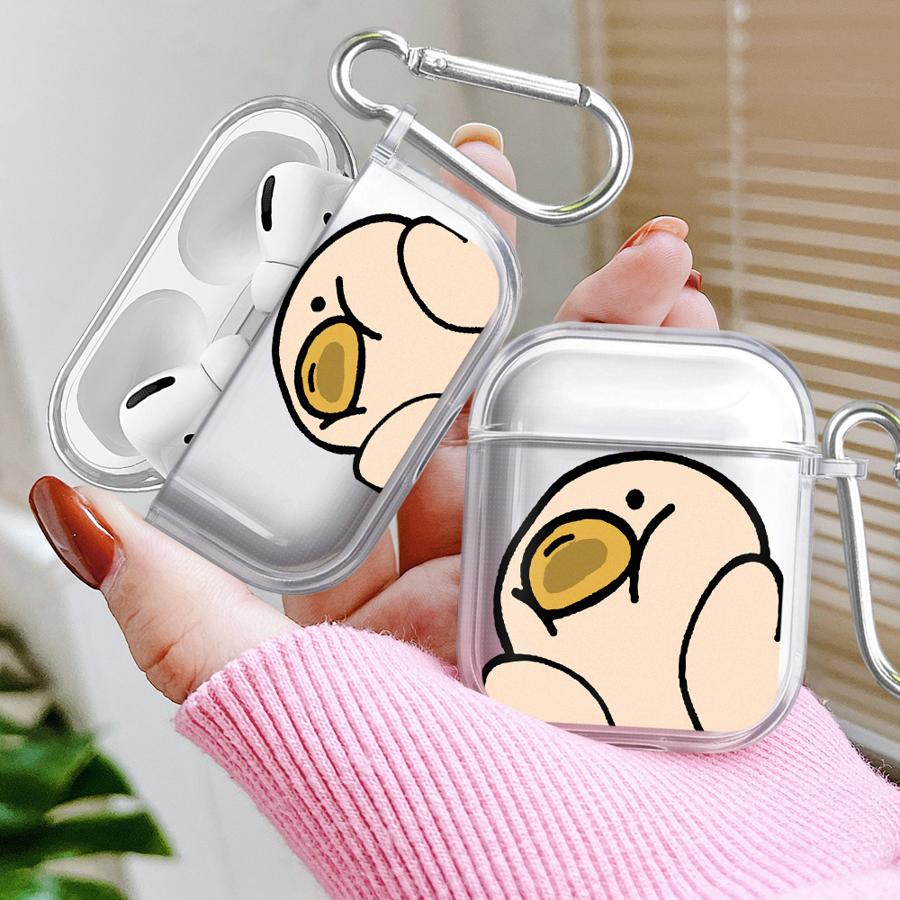Cute Duck Clear Earphone Cases Cover Case For Airpods 1 Pro2 4 Pro 2 Pro3 3