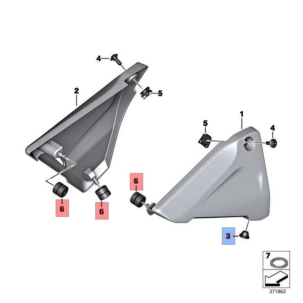 Battery Covers Rubber Gasket Kit accessories moto For BMW R1200GS 2013-2019 R1250GS 2019-2023 R1200R K53 R1200RS K54 2015-2018