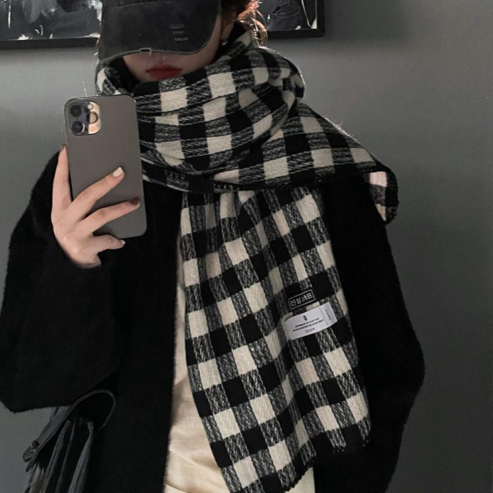 Fashion Imitation Cashmere Winter Plaid Scarf Thick Warm Soft Long Scarves Windproof Blanket Women Wrap Shawls