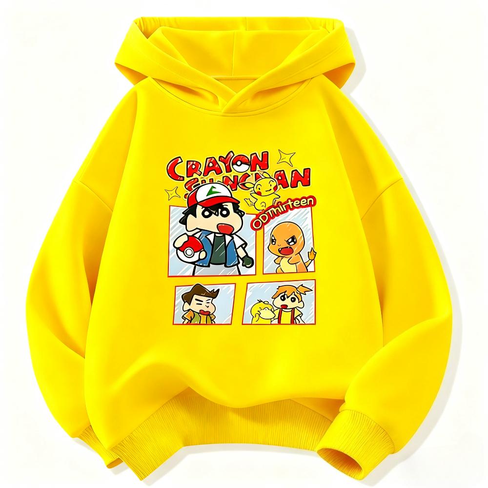 Crayon Shin-chan Children's Hoodies, Boys' and Girls' Clothing, Autumn and Winter Warm and Versatile Children's Hoodies