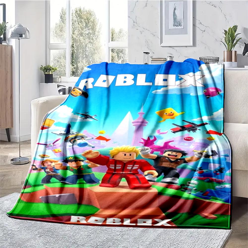Roblox Theme Printed Blanket - Perfect for Couch, Bed, Travel & Outdoor Use | Machine Washable, Cozy & Durable.