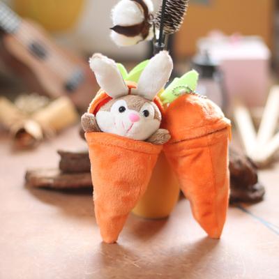 Niedlich in Karotte verwandelter Hase Anhänger Plüschtier Puppe Kreativer Hase Taschenanhänger Schlüsselanhänger