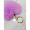 MAIA Rabbit Fur Heart Keychain & Charm - Violet